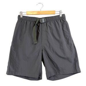 COLUMBIA Mens Swim Shorts Trunks Belted Lined Size Small 8" Length Gray Water